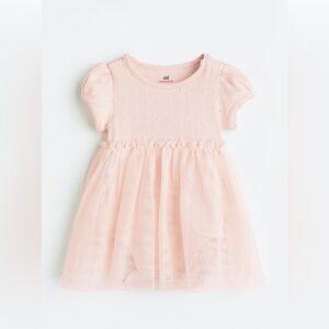 H&M Pink Tulle Baby Dress with bodysuit